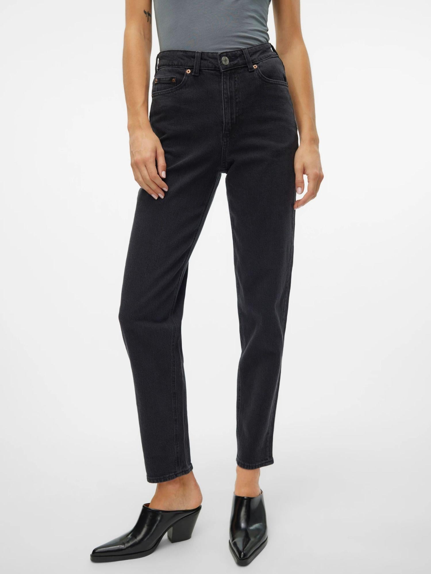 Vero Moda VMTESSA Vita alta Mom Fit Jeans Donna Dark Grey Denim 10302983 Dark Grey Denim VERO MODA 