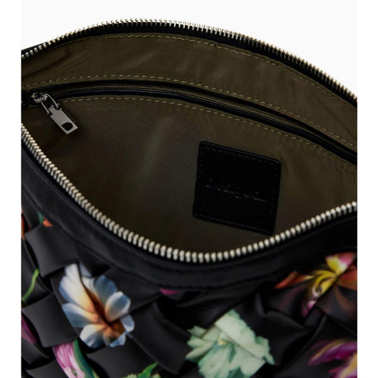 Desigual Borsa intrecciata piccola con fiori Donna Nero 25SAXPBQ 2000 DESIGUAL 