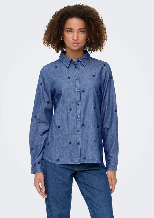 Jacqueline De Yong - Women's Love Mid Blue Denim Shirt