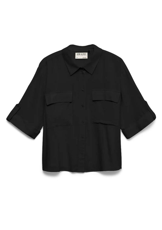 Aware - Camicia Donna Fleur Nero