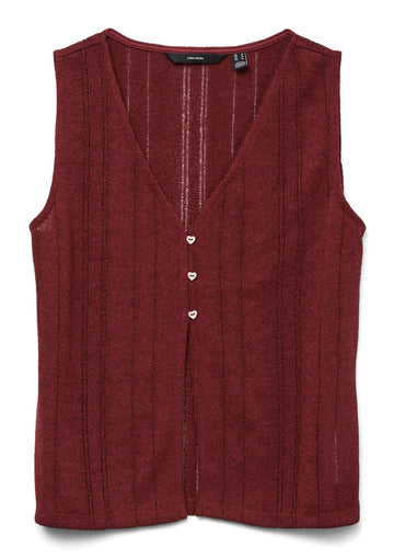 Vero Moda Women's Mea V-Neck Top in Bordeaux