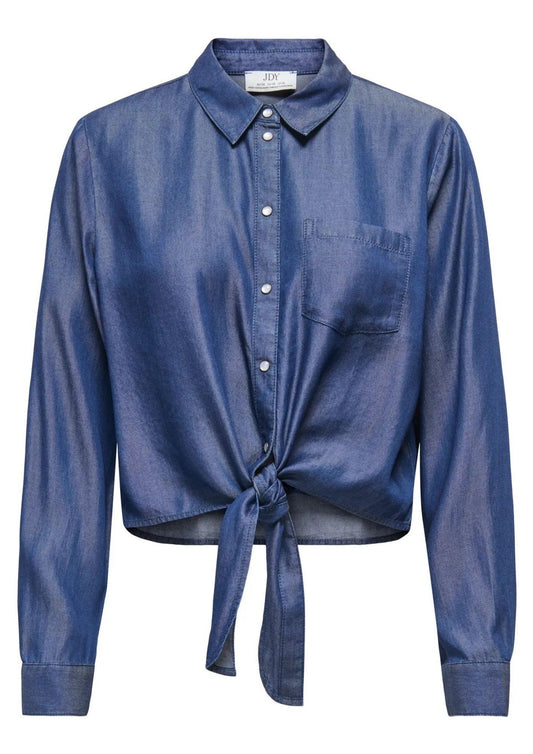 Jacqueline De Yong Women's Shirt Jasper Dark Blue Denim