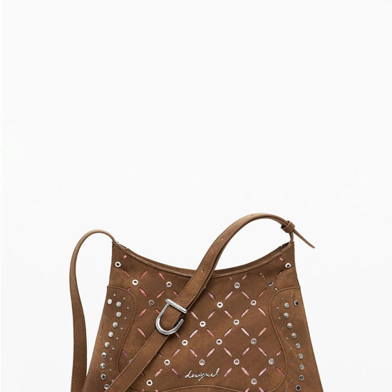 Desigual Borsa effetto pelle traforata media Donna Marrone 25WAXPB4 6011 DESIGUAL 