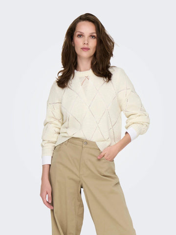 Only Maglia Donna Cloud Dancer Oversize Fit Onlgeenas