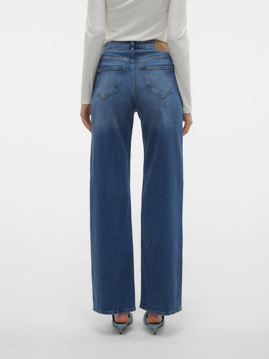 Jeans Wide Fit Donna Medium Blue Denim
