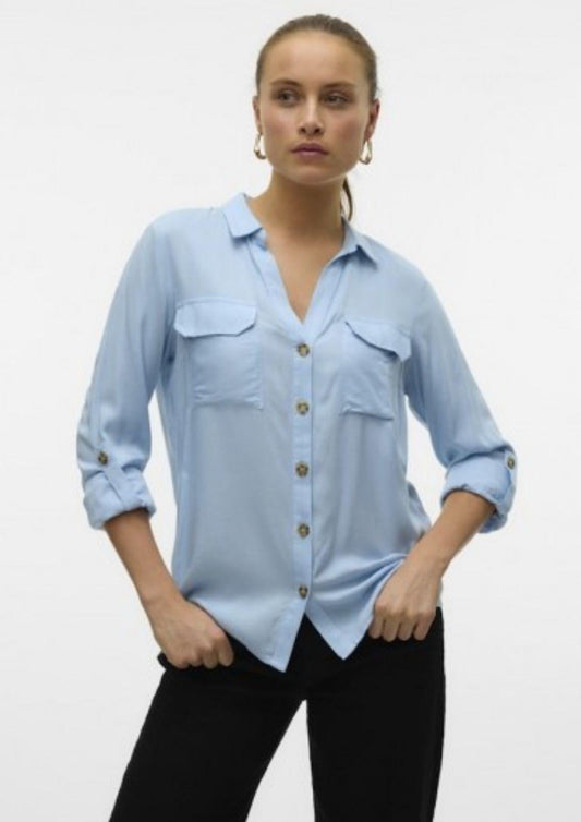 Vero Moda - Camicia Donna Bumpy Blu