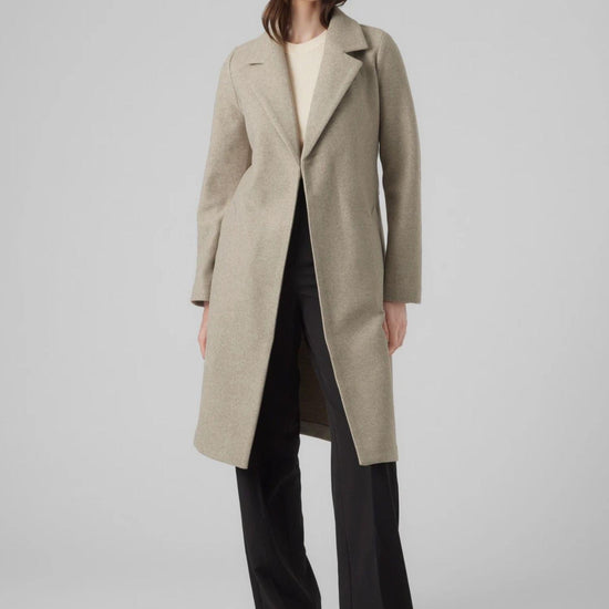 Vero Moda Cappotto Donna Fortuneaya Beige 10278330 Silver Mink MELANGE VERO MODA 