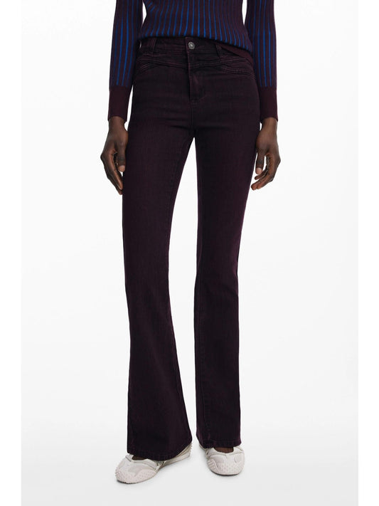 Jeans a zampa bordeaux Donna