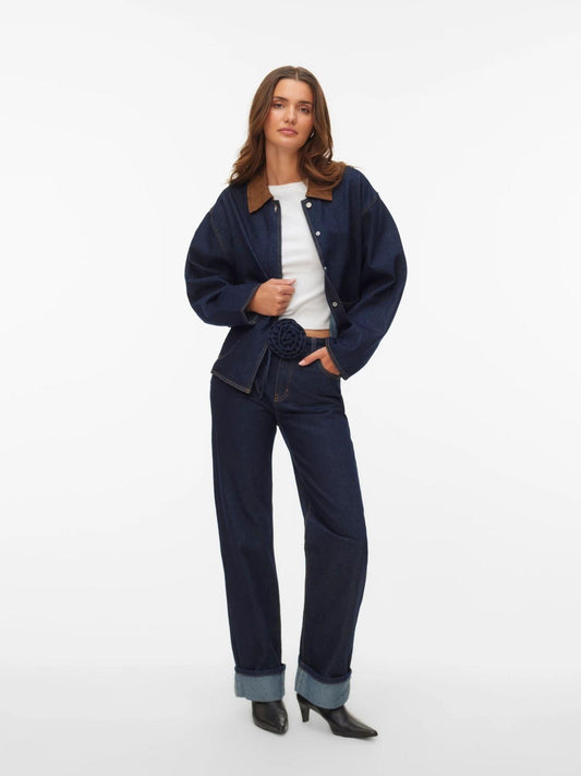 Vero Moda - Women's Jeans Dark Blue Straight Fit Allison