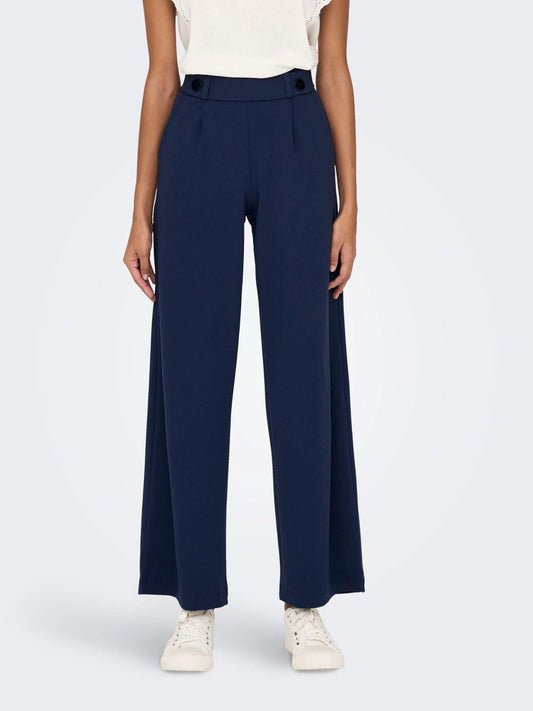 Jacqueline De Yong Women's Geggo Wide Leg Fit Black Iris Trousers