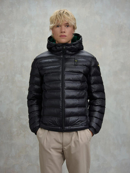 Blauer Charles Men's Winter Jacket in Black with Green Interior