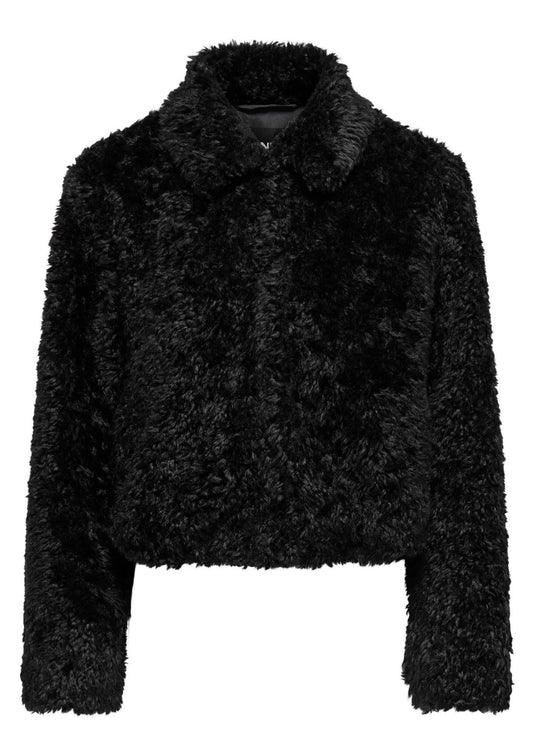 Only Women's Ginny Black Teddy Jacket