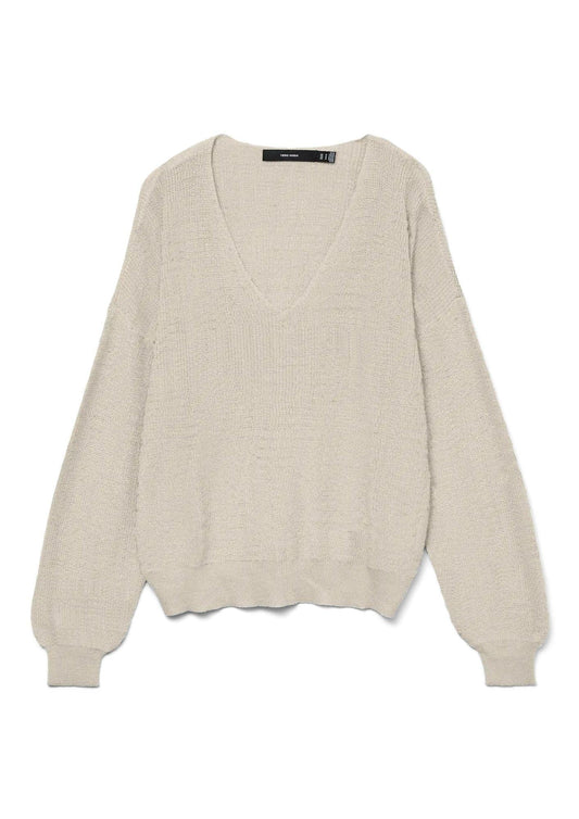 Vero Moda - Pullover Donna Newlexsunshine Grigio Betulla