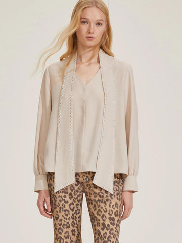 Emme Marella Blusa con sciarpa Alby Donna Bianco
