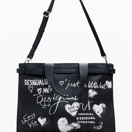 Desigual Shopper effetto pelle con lettere grande Donna Nero 25WAXPA5 2000 DESIGUAL 