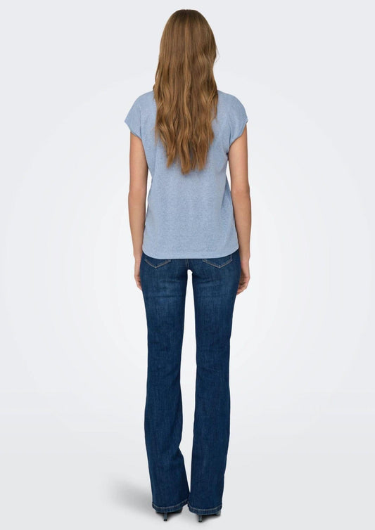 Women's Silvery Light Blue Top Only