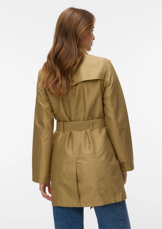 Vero Moda - Women's Gella Kelp Brown Trench Coat