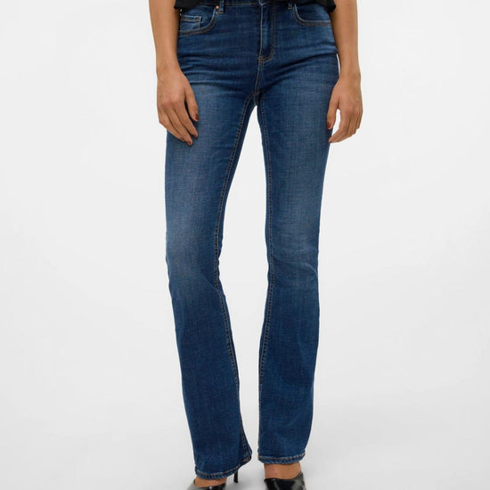 Vero Moda VMFLASH Vita media Flared Fit Jeans Donna Dark Blue Denim 10310511 Dark Blue Denim VERO MODA 