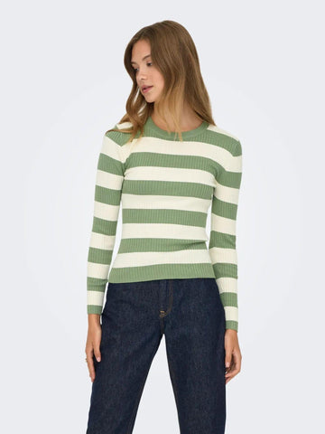 Jacqueline De Yong - Maglia Donna Hedge Green plum