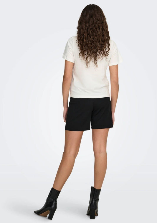 Jacqueline De Yong - T-Shirt Donna Pisa Bianca con Ciliegia