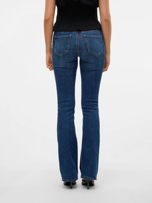 Vero Moda VMFLASH Vita media Flared Fit Jeans Donna Dark Blue Denim 10310511 Dark Blue Denim VERO MODA 