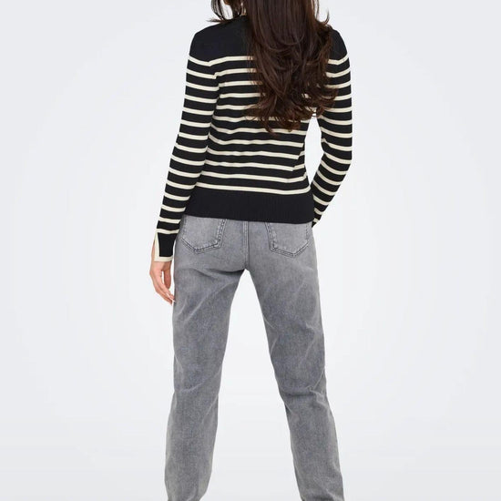 Only Onlkalana Pullover Donna Nero e Bianco 15331331 Black Whitecap Grey ONLY 