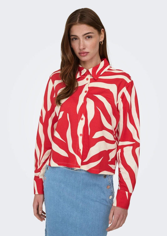Only Women's Shirt Sakura White and Red