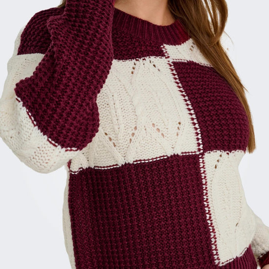Jacqueline De Yong JDYJUSTY Pullover Donna Cabernet 15276930 Cabernet CLOUD DANCER JACQUELINE DE YONG 