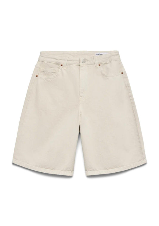 Vero Moda - Women's Ecru Denim Bermuda Shorts