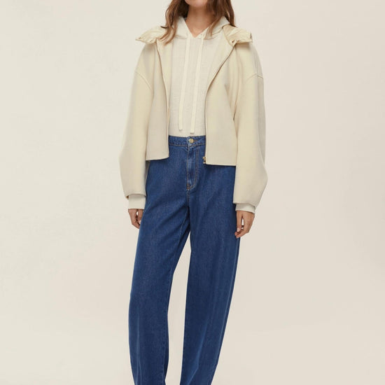 Emme Marella Giacca Bomber con Cappuccio Donna Eritea Panna 2525086021200 001 EMME MARELLA 