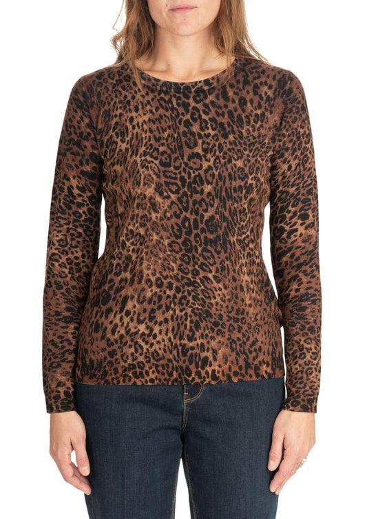 Maglia Donna Marrone Animalier
