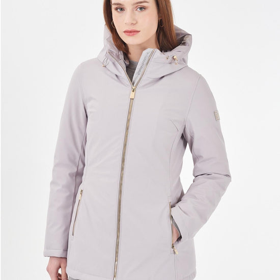 Yes Zee Cappotto Softshell con Cappuccio e Coulisse Donna Grigio Perla O088 M200 0819 YES ZEE 