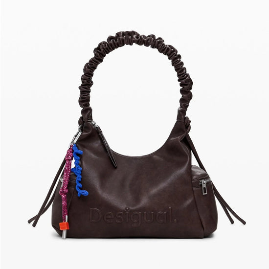 Desigual Borsa logo 3D con manico arricciato media Donna Marrone 25WAXPAY 6009 DESIGUAL 