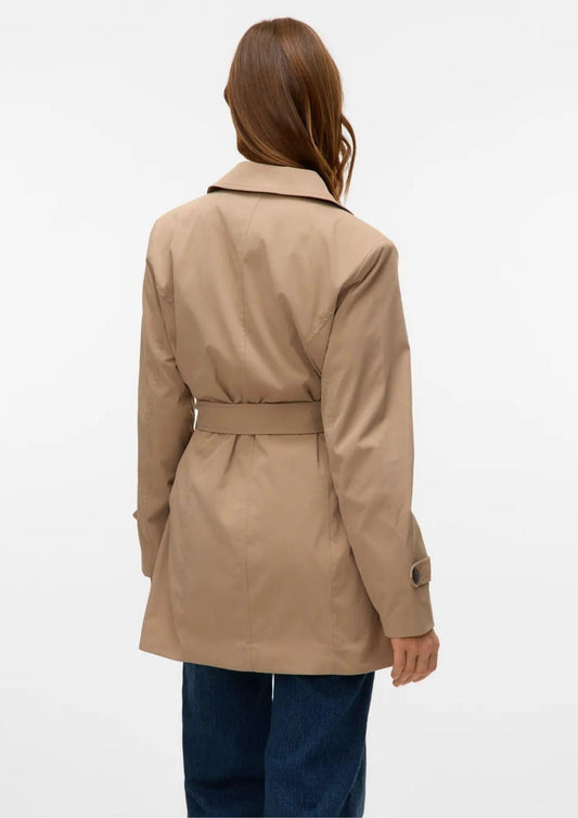 Vero Moda Women's Chelsea Brown Trench Coat
