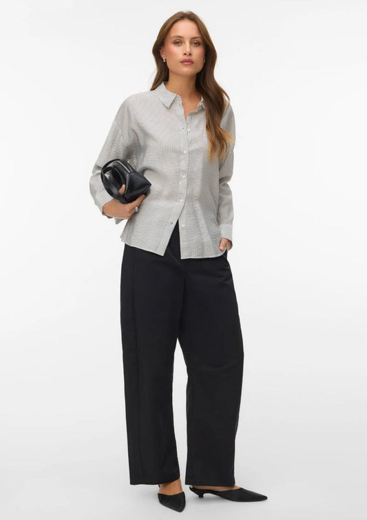 Vero Moda Women's Kaja White Black Stripe Shirt