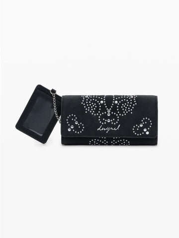 Desigual Portafoglio borchie portacarte grande Donna Nero