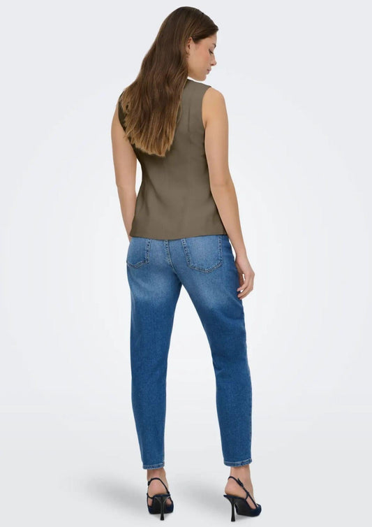 Only - Women's Stone Gray Vest