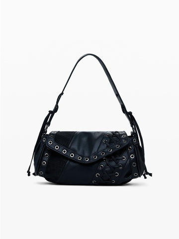 Desigual Borsa effetto pelle patch media Donna Nero