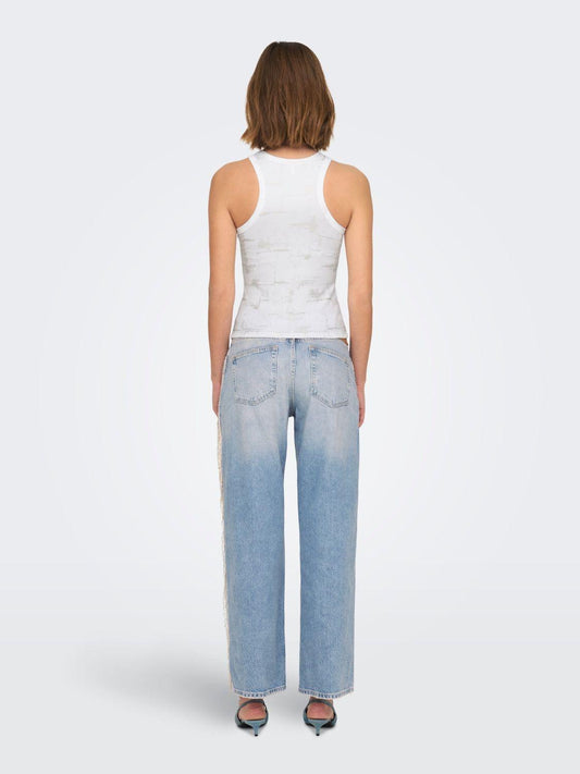 Top Donna Bright White Pale gold foil