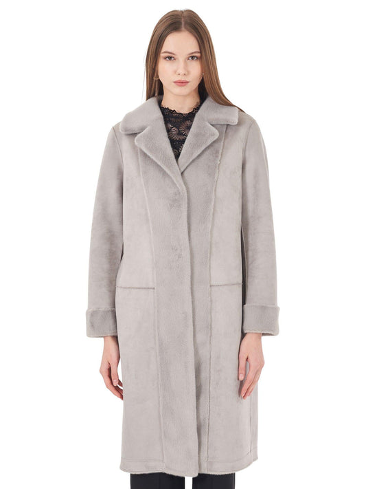 Yes Zee Cappotto Donna Reversibile Grigio Chiaro