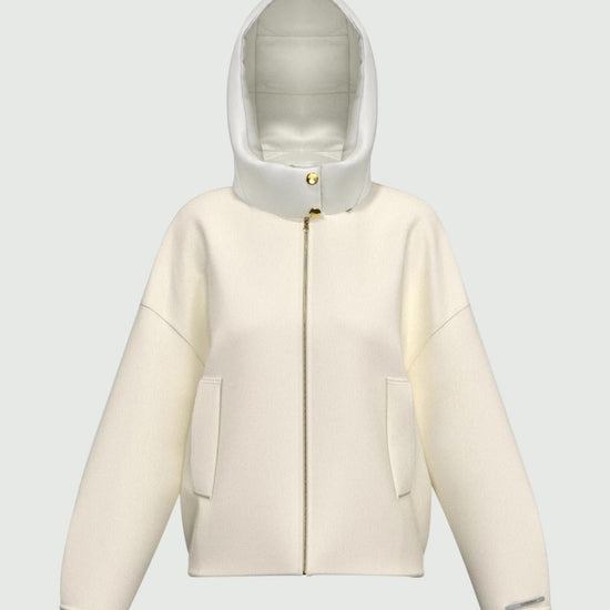 Emme Marella Giacca Bomber con Cappuccio Donna Eritea Panna 2525086021200 001 EMME MARELLA 