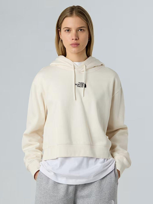 The North Face Women's Essential Cropped Hoodie in White Dune