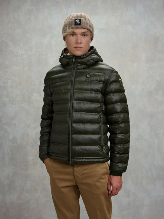 Blauer Men's Winter Jacket Charles Wild Lime Tobacco Interior