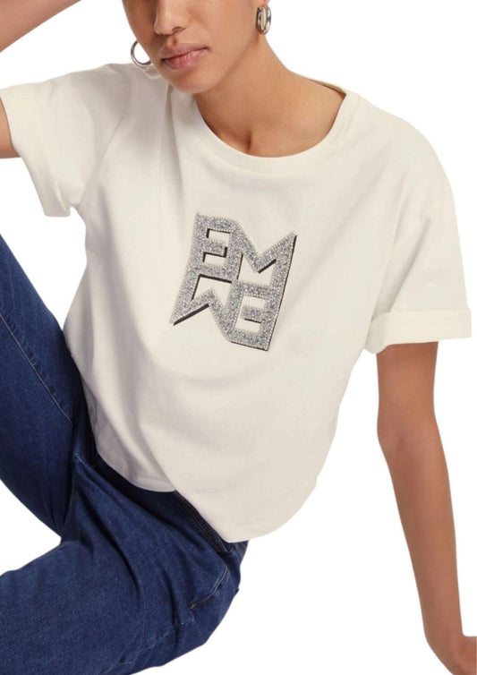 Maglia Donna Micaelabis Bianco Burro e Argento