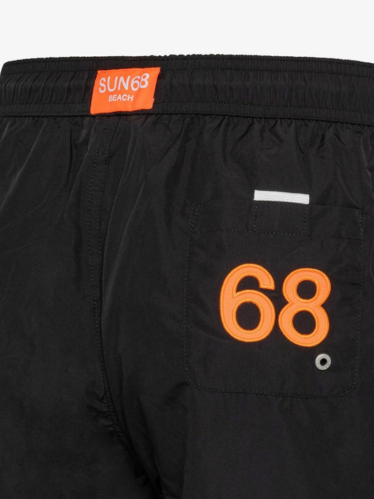 Costume Sun68 con Logo Fluo Uomo Nero