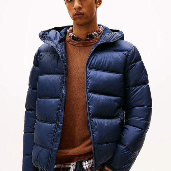 Tommy Hilfiger Giubbino Imbottito con Cappuccio e Logo Uomo Dark Night Navy DM0DM22044 C1G TOMMY HILFIGER 