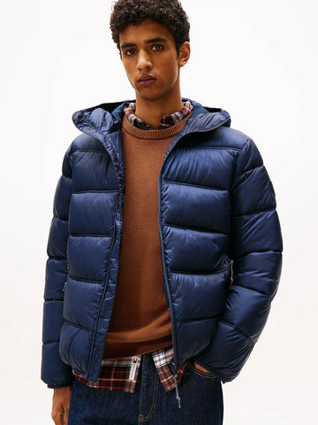 Tommy Hilfiger Giubbino Imbottito con Cappuccio e Logo Uomo Dark Night Navy DM0DM22044 C1G TOMMY HILFIGER 