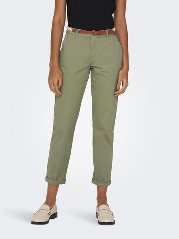 Only Pantalone Donna Biana Verde Oliva