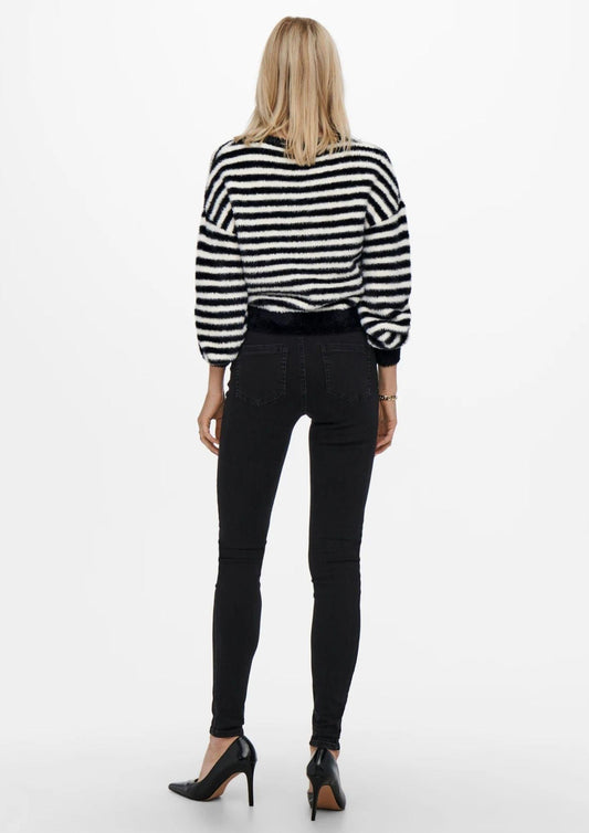 Only Maglione Donna Piumo Nero Egret