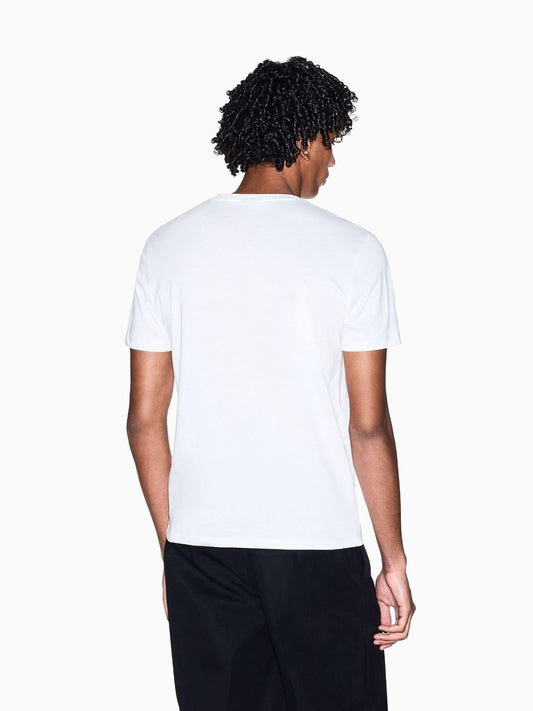 Armani Exchange T-Shirt Uomo Bianca Slim Fit in Jersey di Cotone Classico